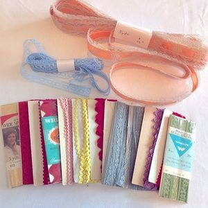 Vintage Rick rack seam binding and lace. Hand Crafted some partially used. $20.